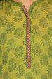 Green Cotton Straight Kurta image number 4
