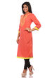 Pink Cotton Kalidar Kurta image number 3