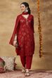 Aqua Printed Viscose Rayon Straight Kurta Set image number 6