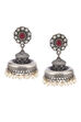 Red Metal Brass Earrings image number 3