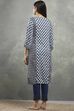 Blue Viscose Straight Kurta Pants Set image number 4