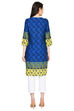 Indigo Straight Polyester Kurta image number 3