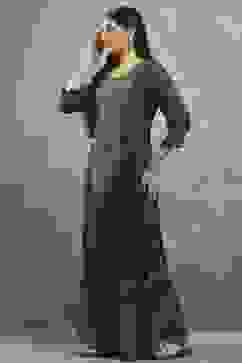 Green Viscose Straight Kurta Pants Set image number 3