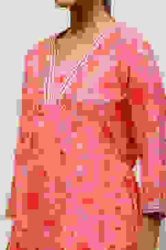Pink Cotton Lurex A-Line Printed Kurta Salwar Suit Set image number 1