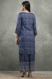 Blue Viscose Straight Kurta Pants Set image number 4