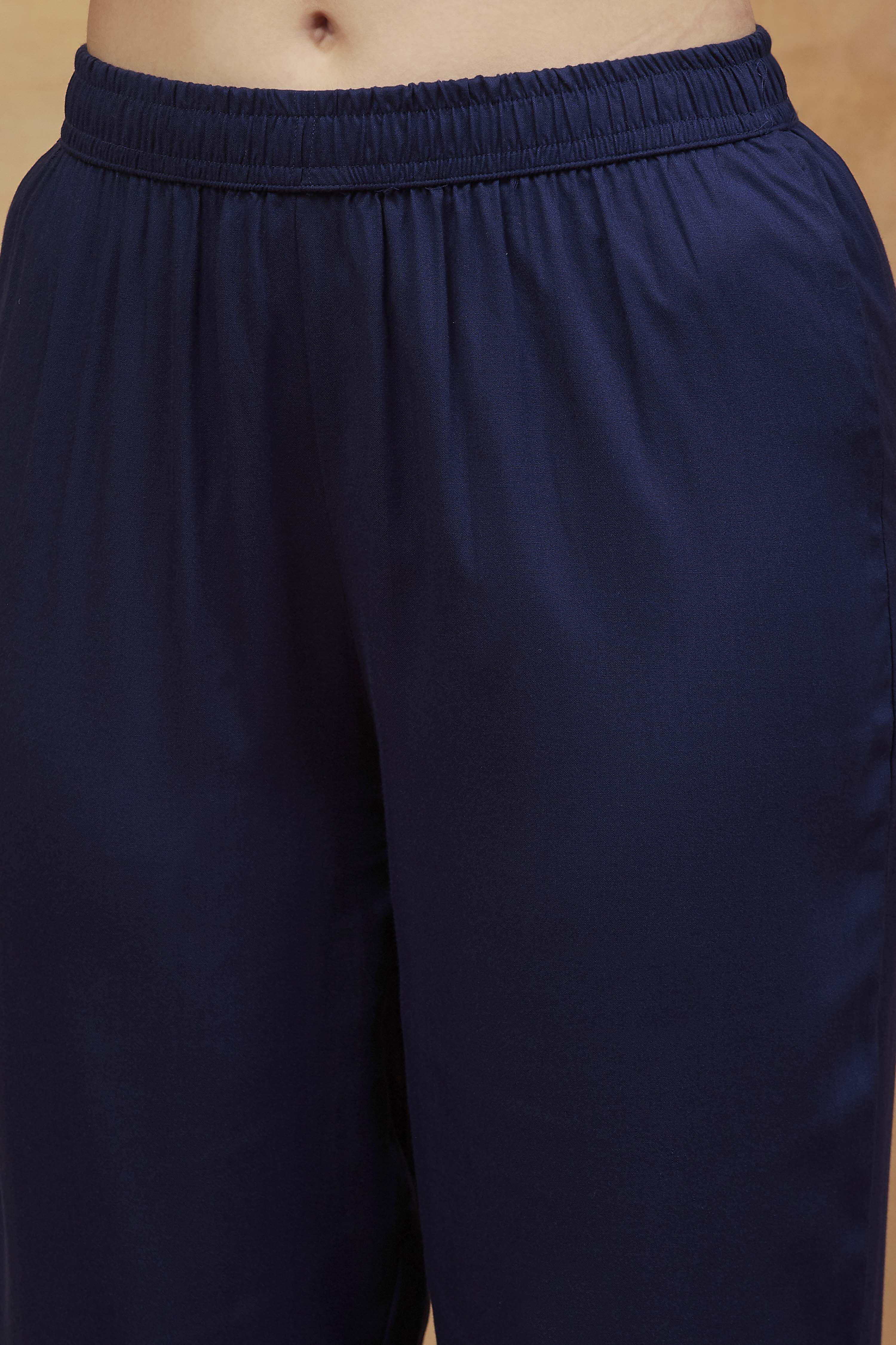 Blue Viscose Rayon Straight Printed Suit Set image number 2