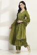 Green Viscose Kalidar Set image number 4