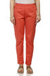 Peach Poly Lycra Slim Pants image number 0