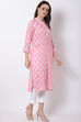 Pink Viscose Straight Kurta image number 3