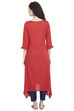 Red A Line Viscose Kurta image number 4