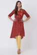 Rust Viscose A Line Kurta image number 2