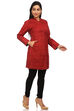 Rust Straight Cotton Linen Kurta image number 3