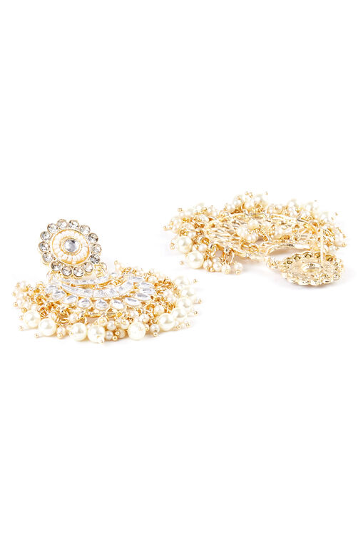 Gold Metal Brass Earrings image number 3