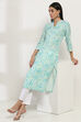 Sea Green Printed Straight Kurta image number 0