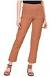 Rangriti Maroon Cotton Slim Pants image number 0