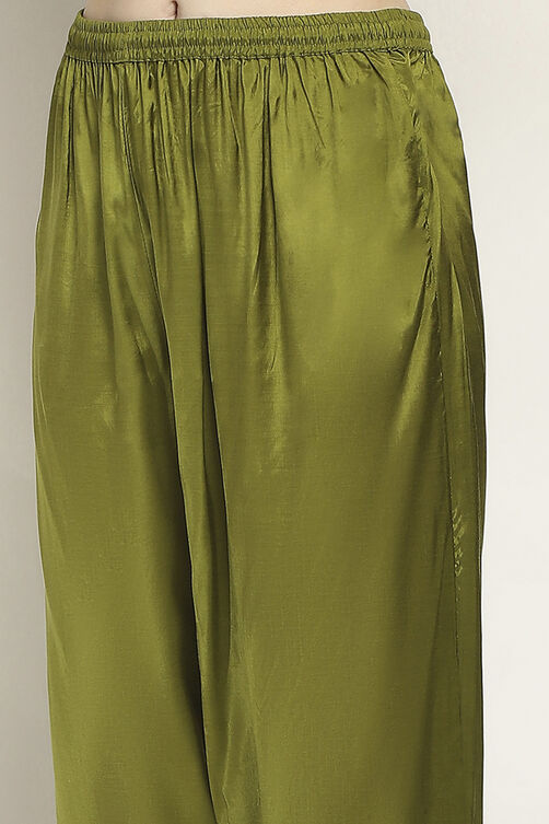 Green Viscose Kalidar Set image number 2