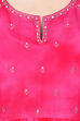 Pink Flared Viscose Kurta image number 1