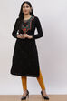 Black Acrylic Straight Kurta image number 0