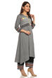 Black Kalidar Cotton Kurta image number 2