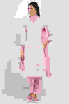 Pink Cotton Printed Straight Suit Set image number 6