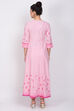 Pink Cotton Kalidar Kurta image number 4