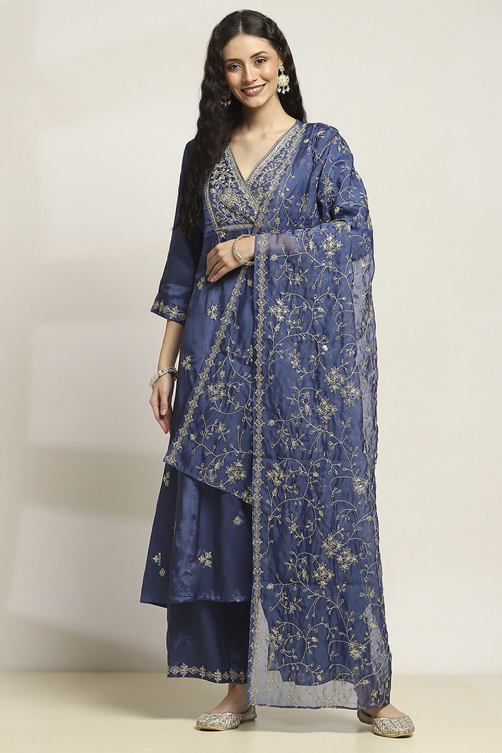 Blue Viscose Kalidar SET image number 6