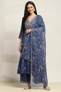 Blue Viscose Kalidar SET image number 6