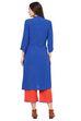 Blue Straight Viscose Rayon Kurta image number 5