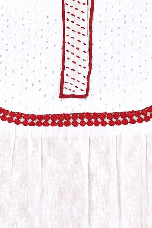 White A-Line Cotton Indie Top image number 1