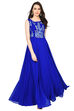 Blue Flared Viscose Kurta image number 0