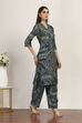 Green Viscose Polyester Viscose Rayon Kurta Pants Set image number 5
