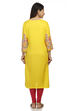 Yellow Straight Viscose Rayon Kurta image number 4