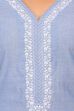 Blue Cotton Straight Kurta image number 4