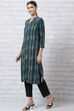 Blue LIVA Straight Kurta image number 2
