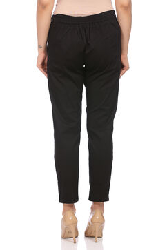 Black Art Silk Slim Pants image number 1