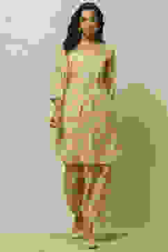 Ecru Viscose Blend Floral Printed Straight Co-ord Set image number 6