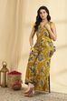 Yellow Printed Viscose Blend Co-ord Set image number 0