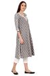 Grey Kalidar Cotton Kurta image number 3