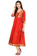 Red Anarkali Polyester Kurta image number 2