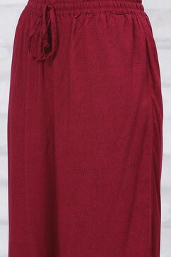 Maroon LIVA Printed Kurta Pants Set image number 2