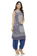 Blue Viscose A-Line Kurta image number 2