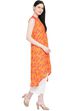Orange Viscose Flared Kurta image number 3