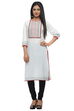 White Cotton Straight Kurta image number 0