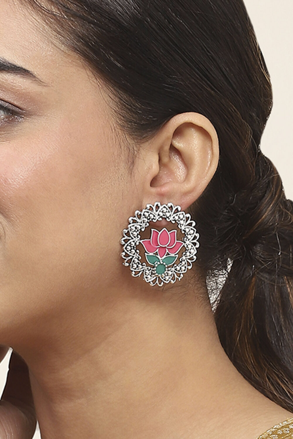 Pink Oxidize Alloy Studs image number 1