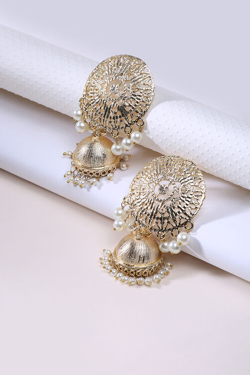 Gold Metal Brass Earring image number 1