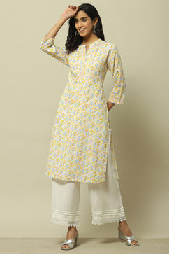 Yellow Cambric Straight Kurta image number 0