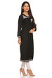 Black Cotton Straight Kurta image number 1