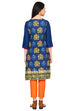 Indigo Straight Polyester Kurta image number 3