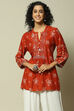 Lavender LIVA Straight Printed Top image number 5
