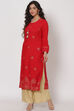 Red Viscose Rayon Kurta image number 2